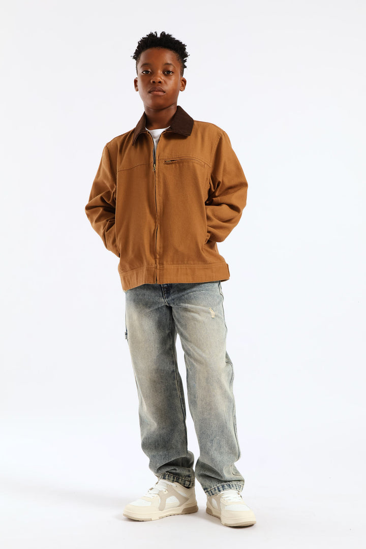 Boys Twill Barn Jacket - Tan