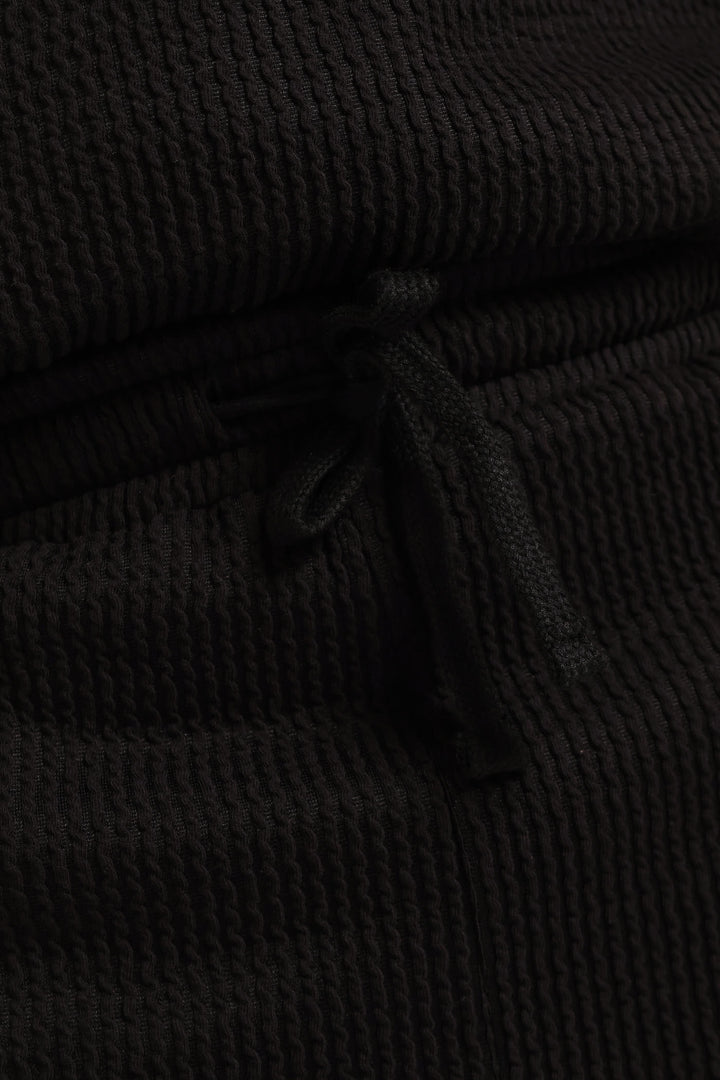 Boys Seersucker Shorts - Black