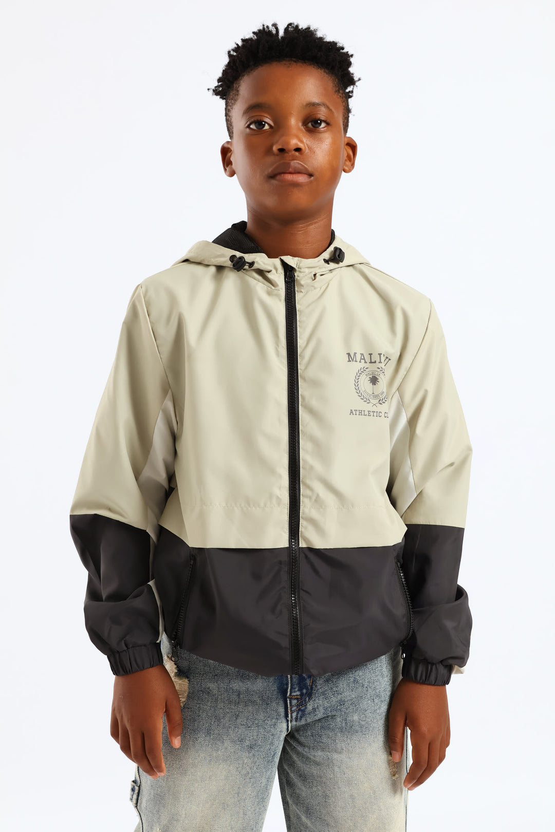 Boys Windbreaker - Charcoal/Olive