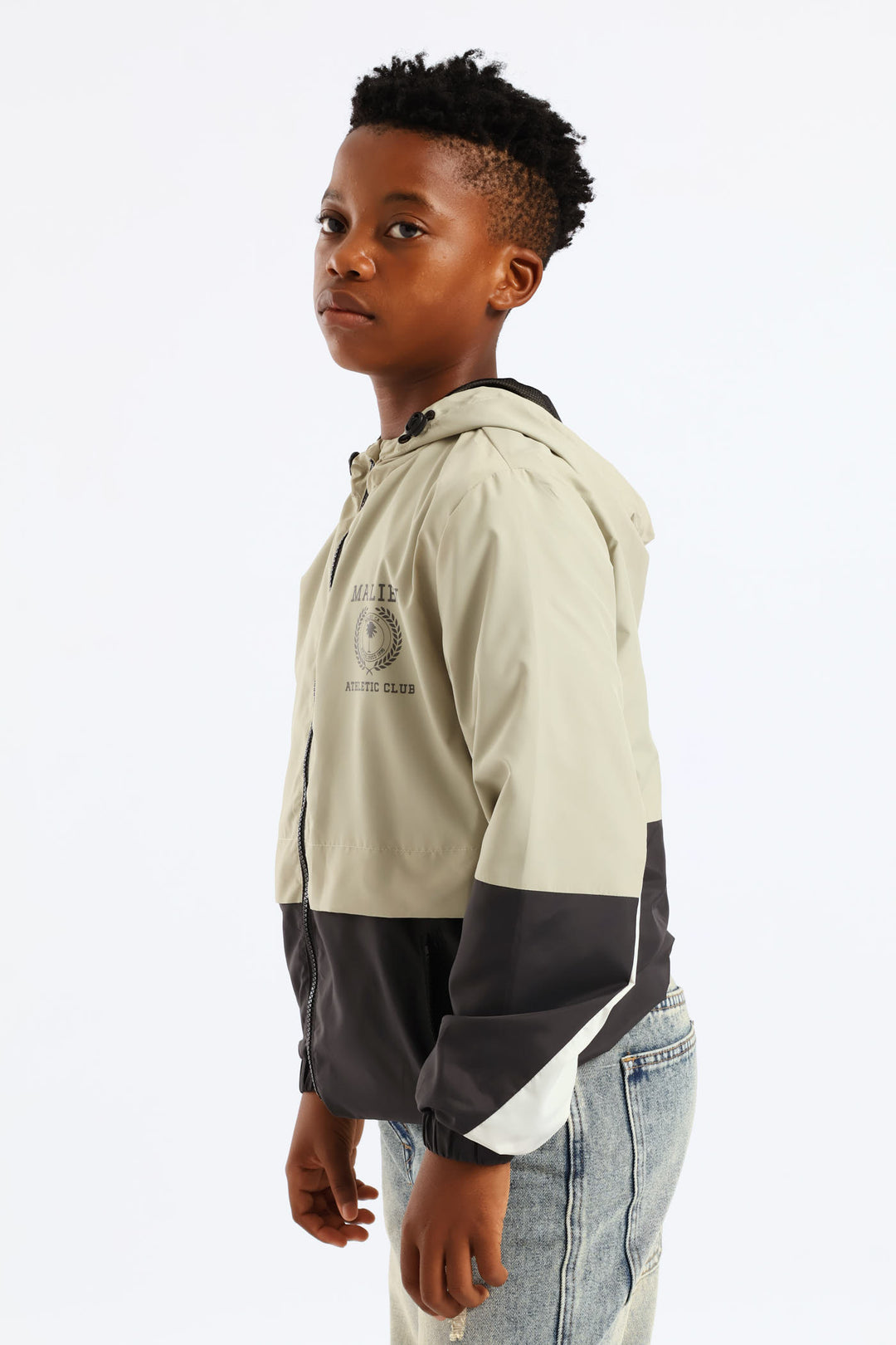 Boys Windbreaker - Charcoal/Olive