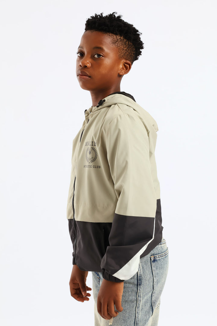 Boys Windbreaker - Charcoal/Olive