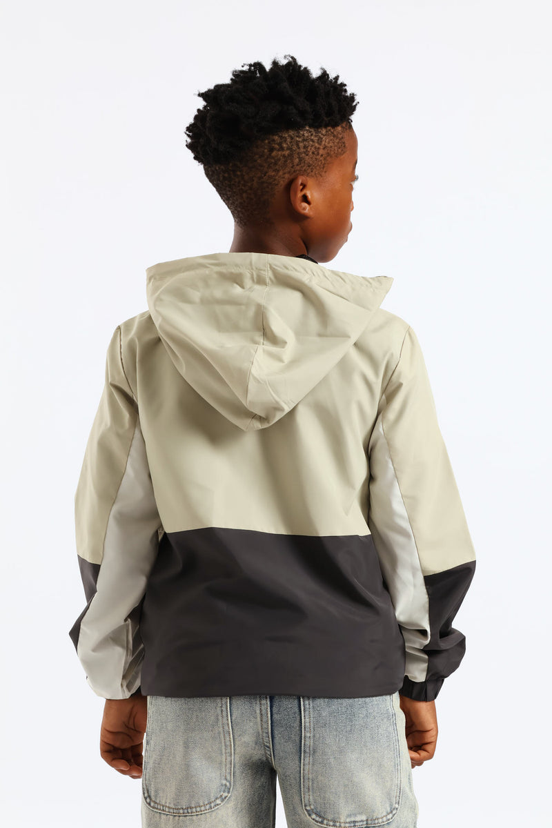 Boys Windbreaker - Charcoal/Olive