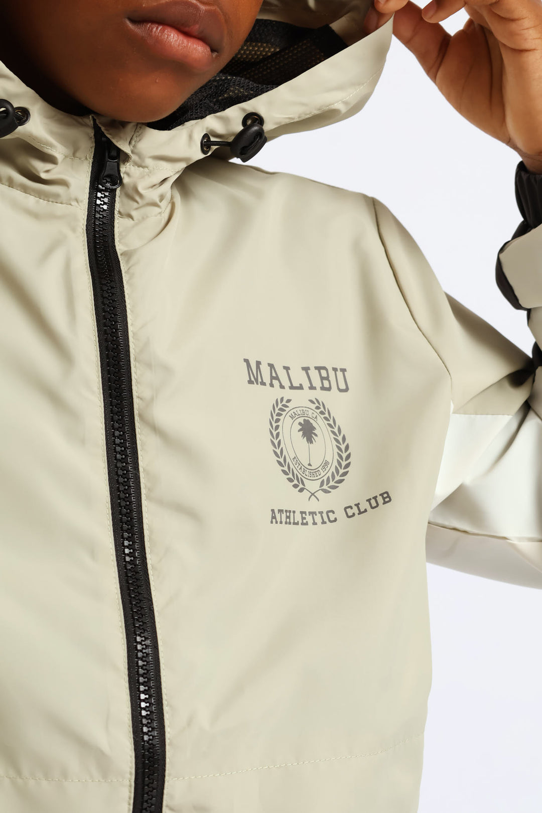 Boys Windbreaker - Charcoal/Olive