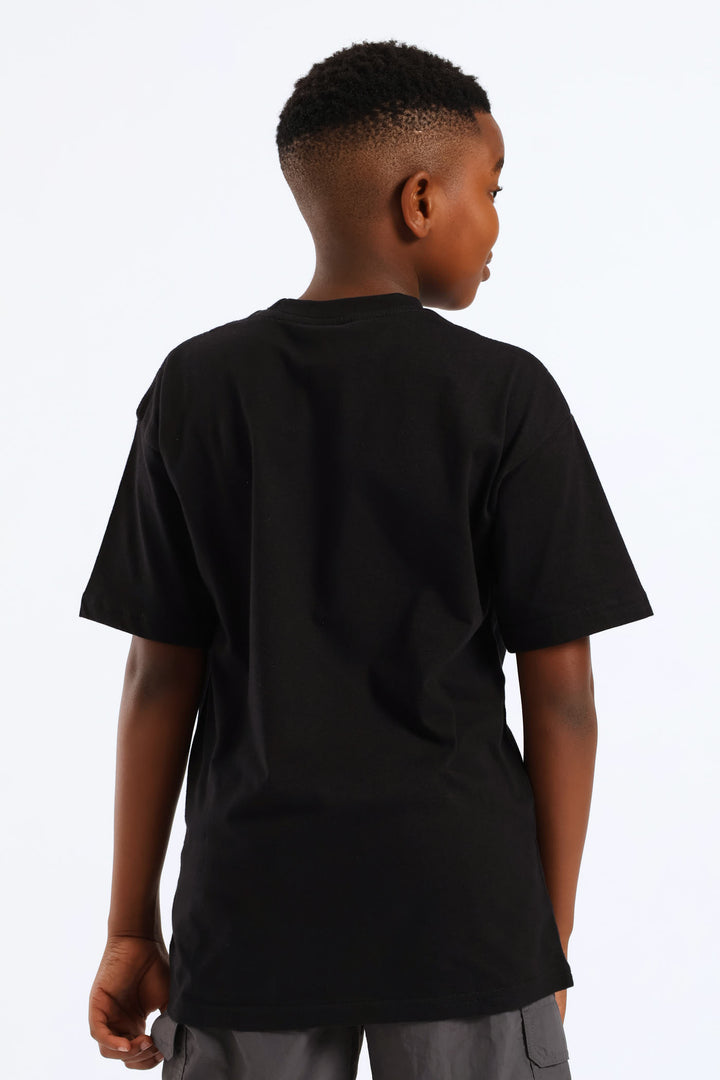 Boys Mr Beast Oversized Youtube T-Shirt - Black