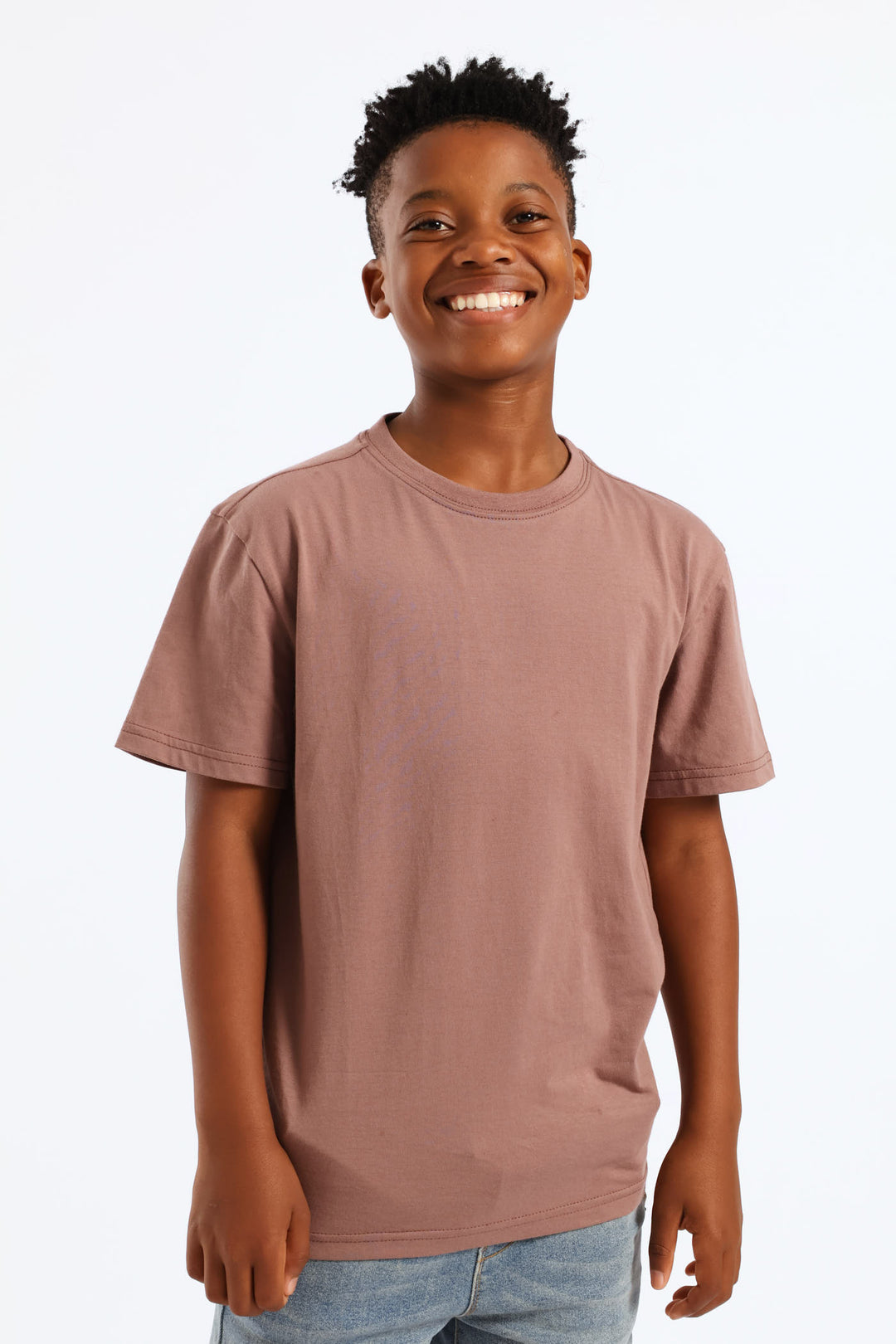 Boys Plain Basic Tee - Taupe