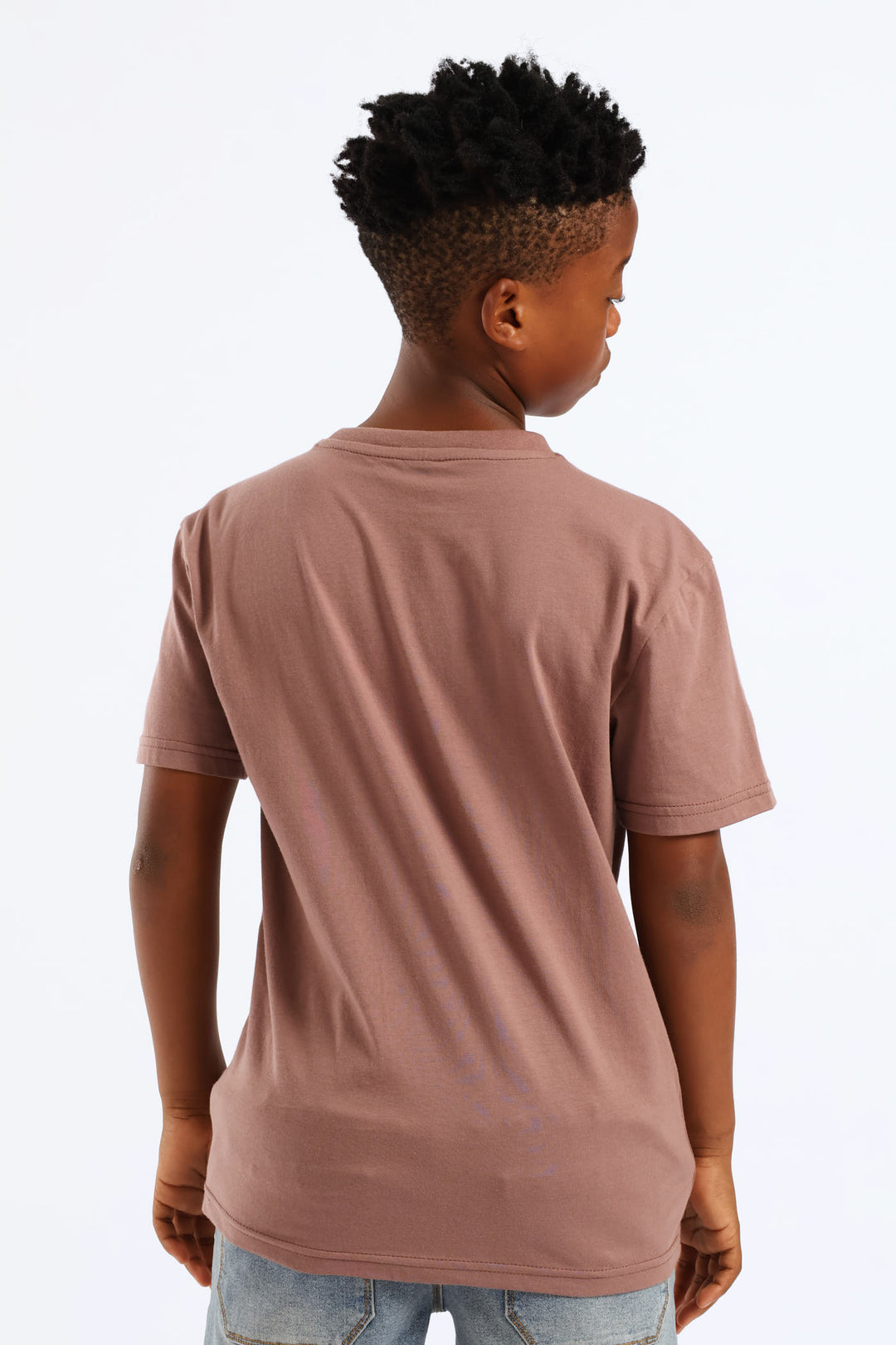 Boys Plain Basic Tee - Taupe