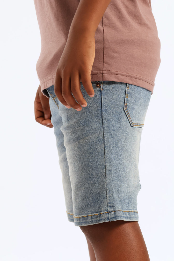 Boys Tea Stain Pull On Walkshort - Blue