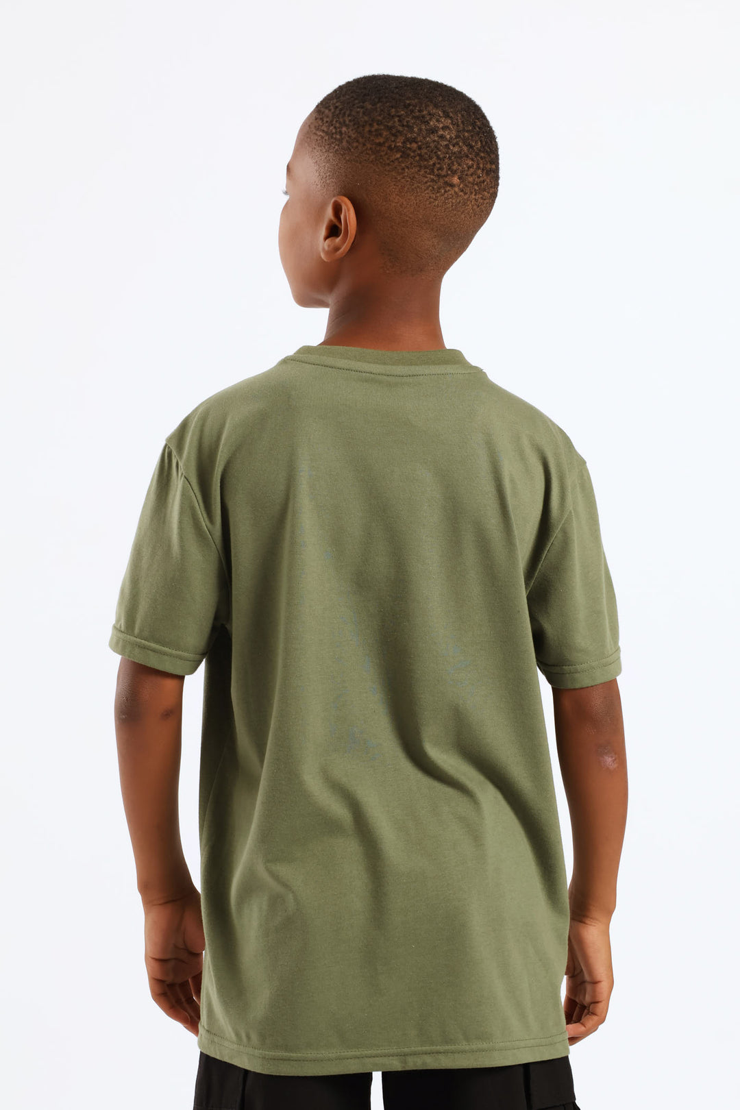 Boys Plain Basic Tee - Olive