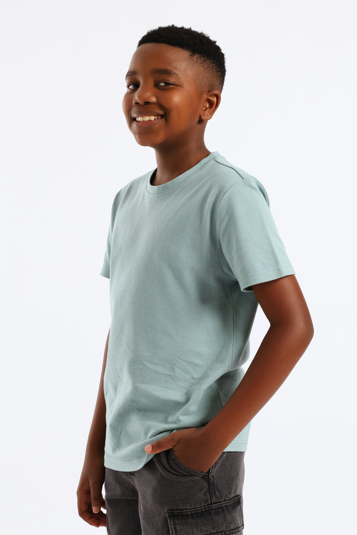 Boys Pique T-Shirt - Dusty Blue