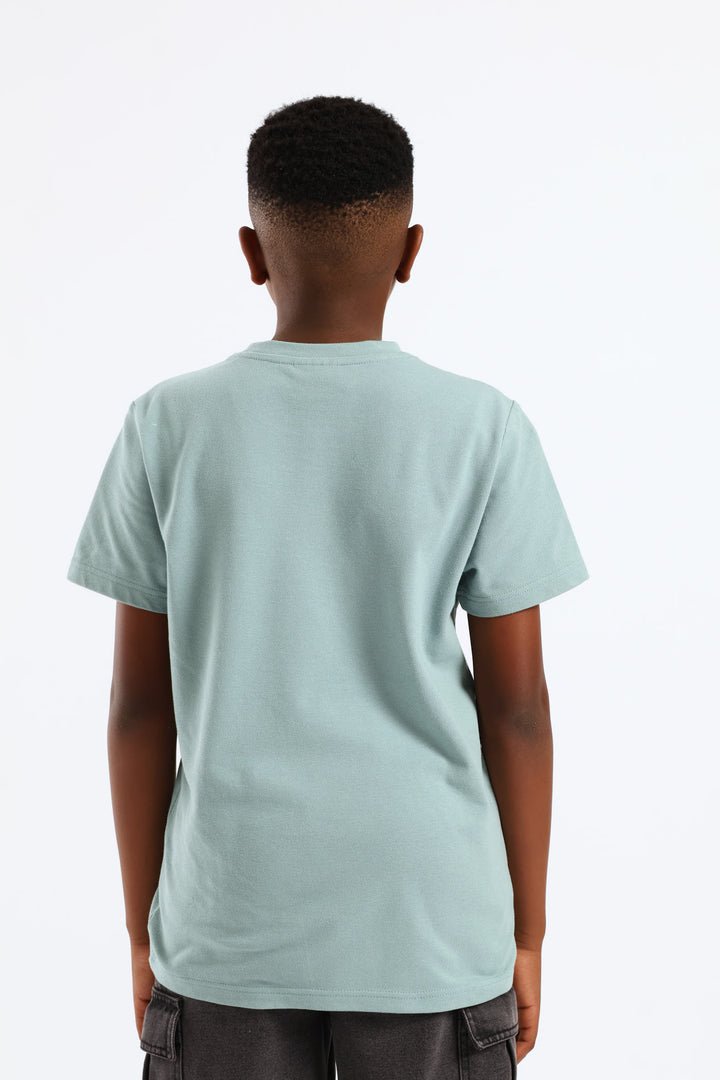 Boys Pique T-Shirt - Dusty Blue