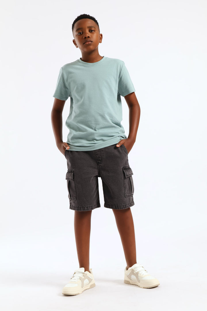 Boys Pique T-Shirt - Dusty Blue