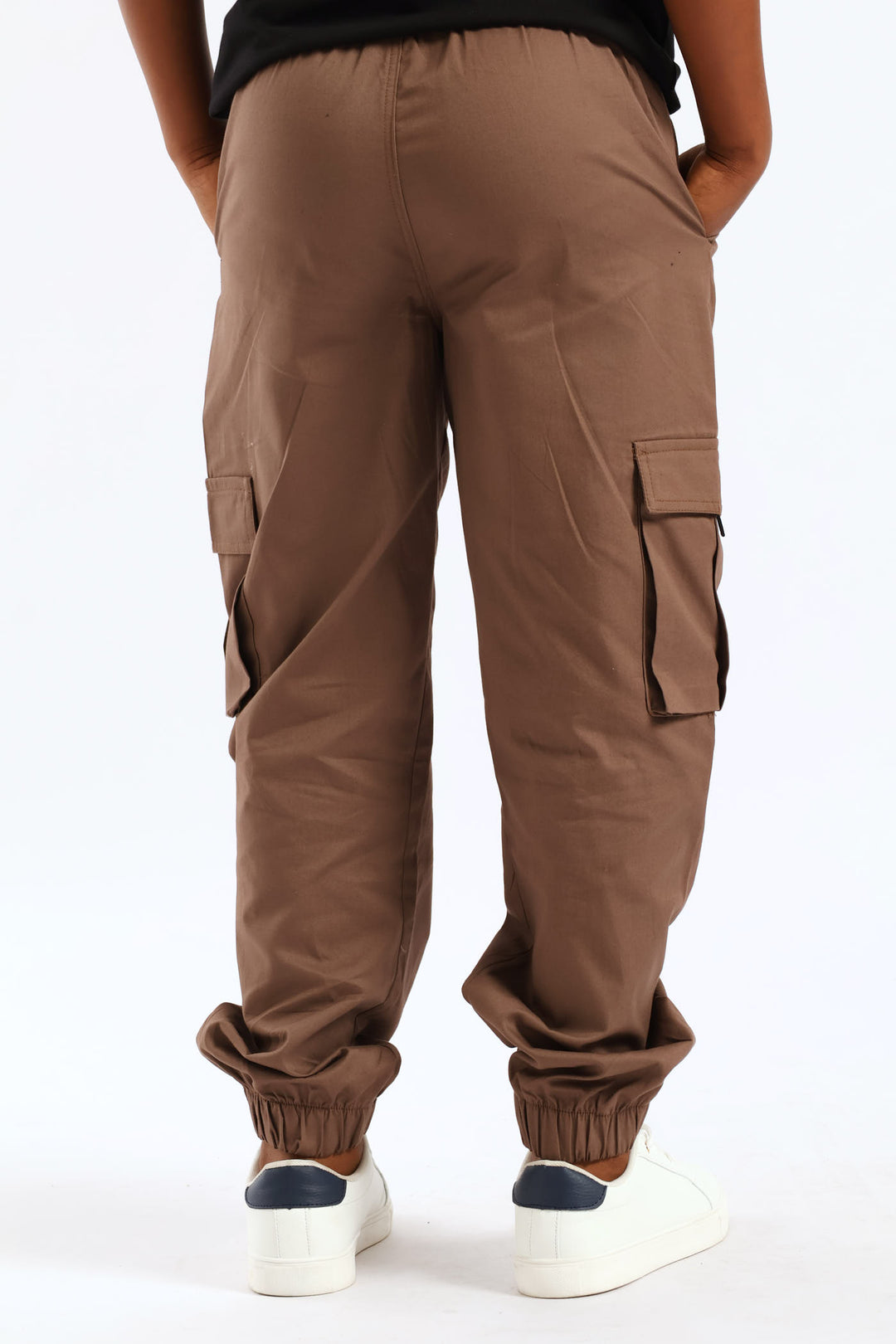 Boys Cotton Twill Cargo Jogger - Brown