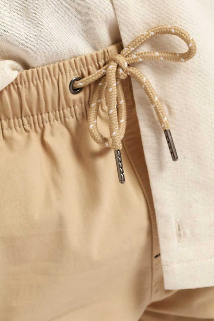 Boys Twill Pull On Short - Khaki