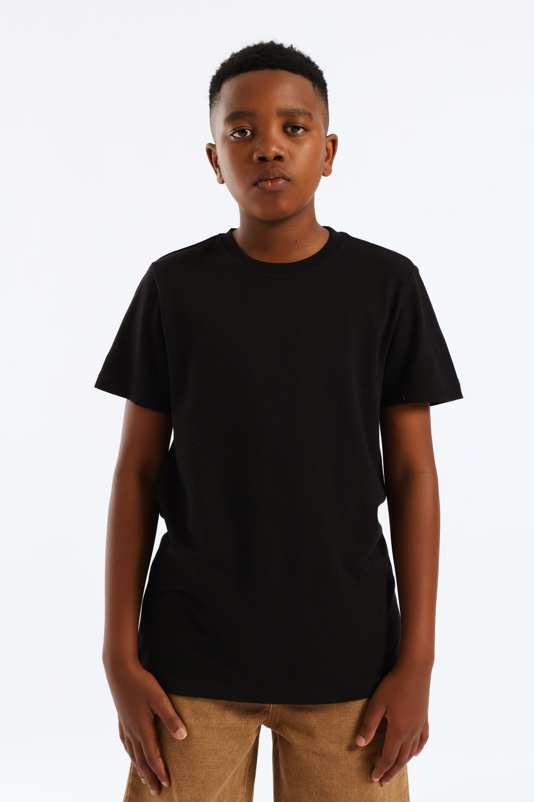 Boys Plain Basic Tee - Black
