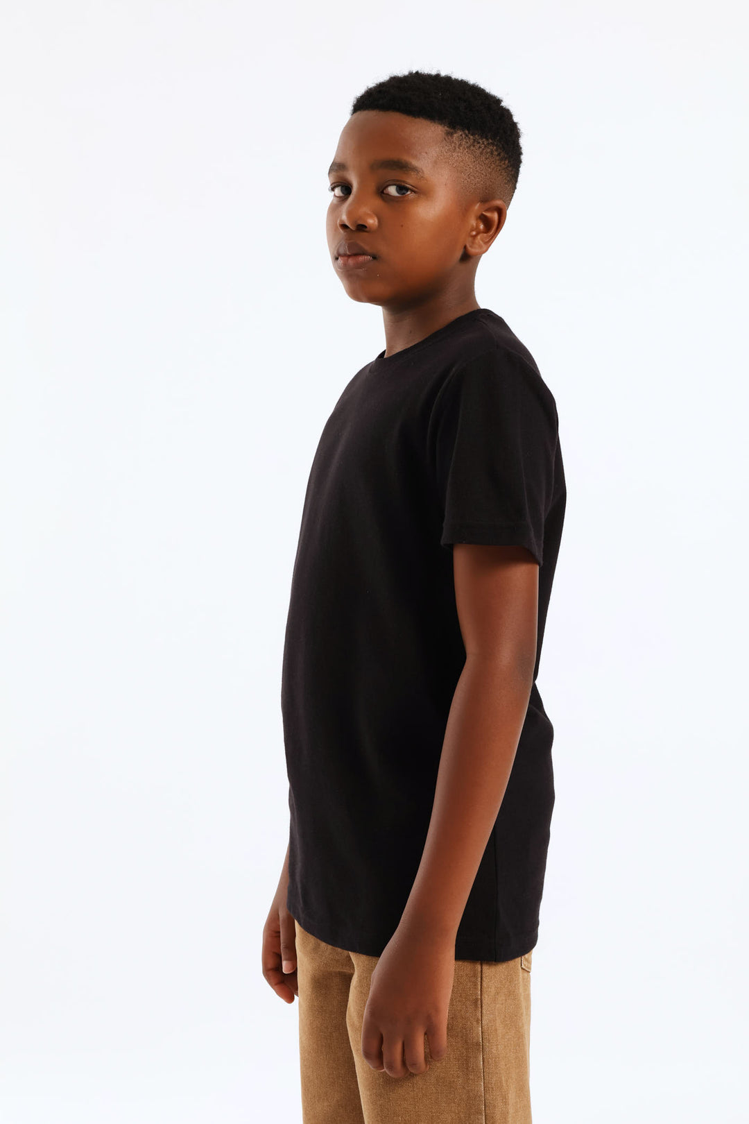 Boys Plain Basic Tee - Black