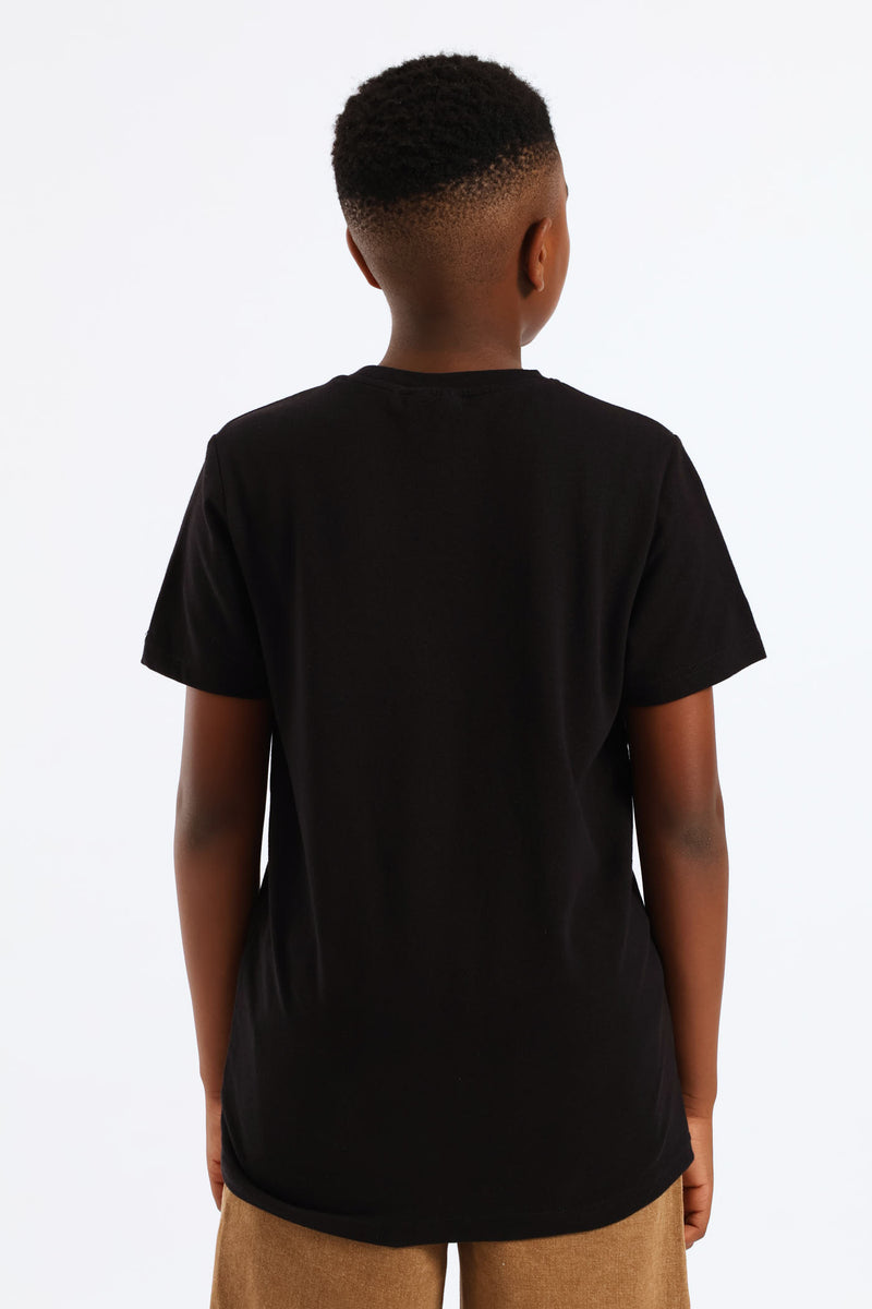 Boys Plain Basic Tee - Black