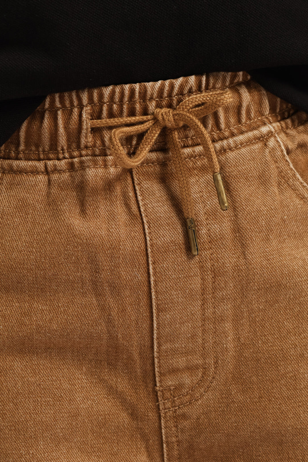 Boys Washed Denim Pull On Walkshort - Brown