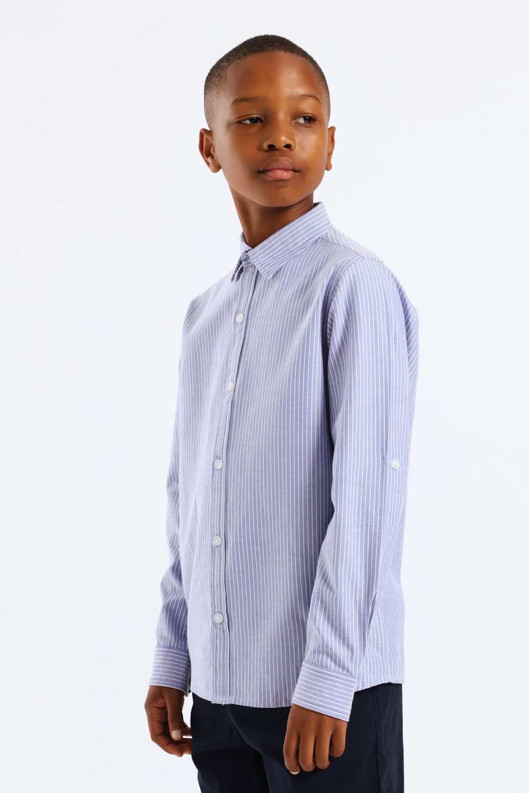 Boys Stripe Cotton Formal Shirt - Blue/White