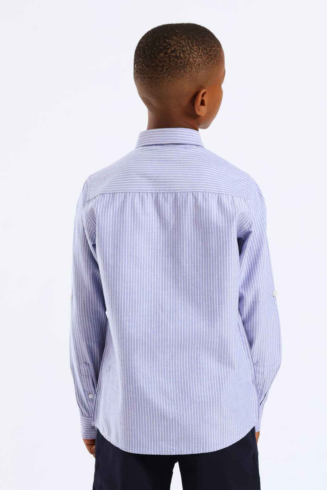 Boys Stripe Cotton Formal Shirt - Blue/White