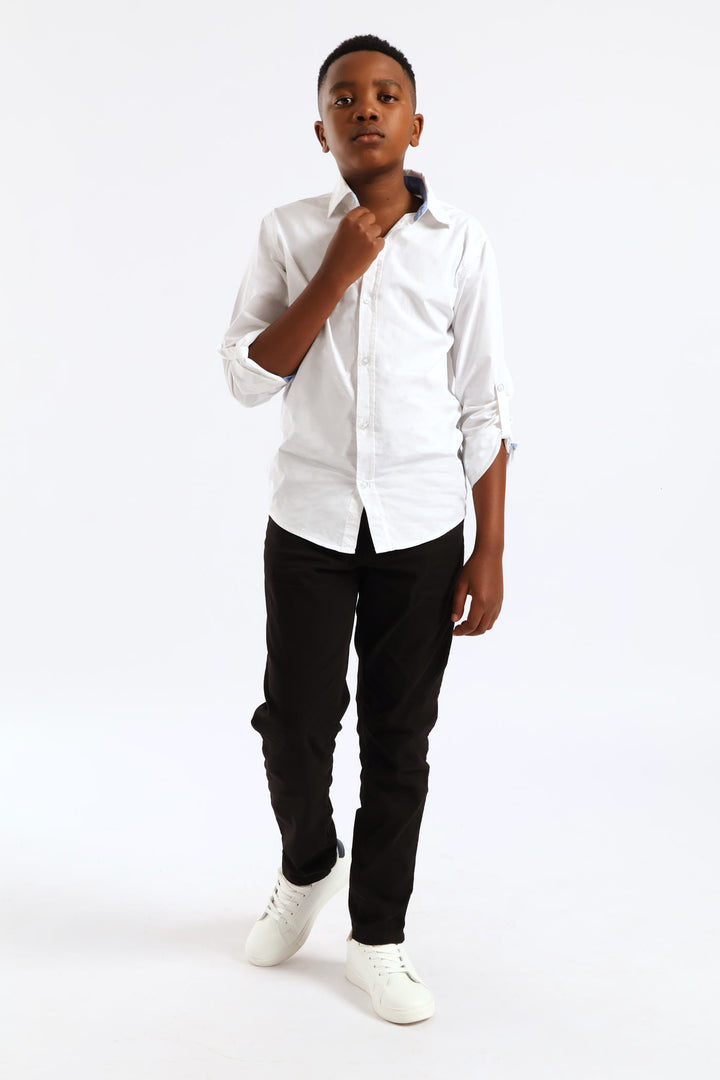 Boys Cotton Formal Shirt - White