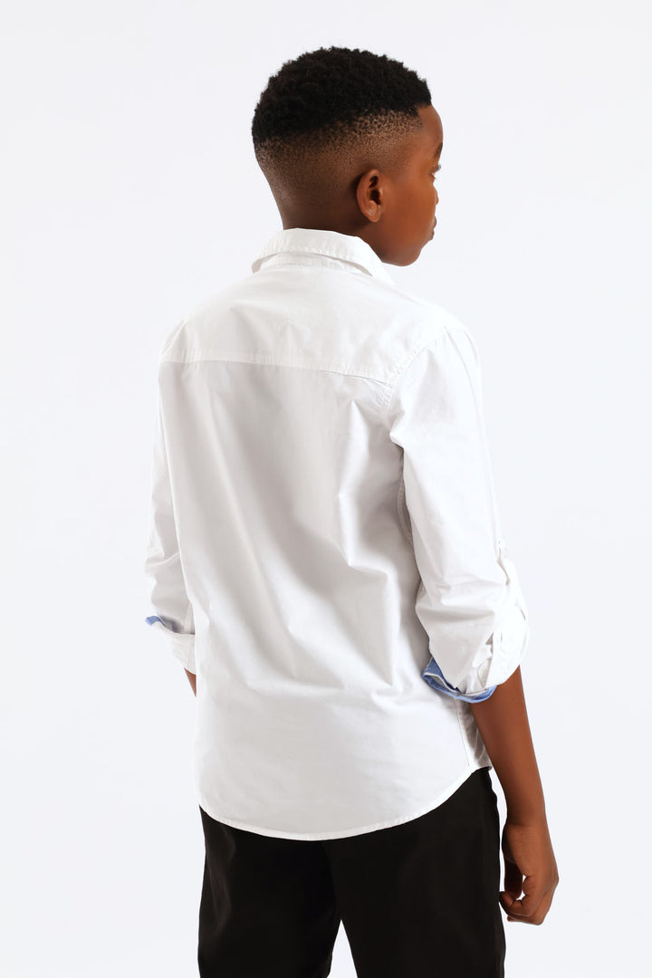 Boys Cotton Formal Shirt - White