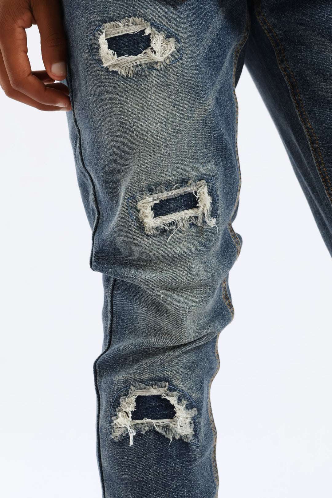 Boys Abraised Slim Denim Jean - Indigo