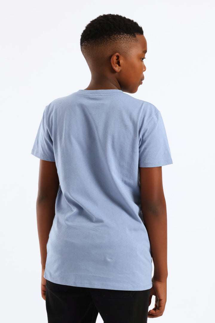Boys Yeah Nah Print T-Shirt - Blue
