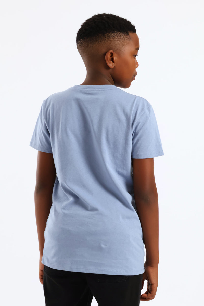 Boys Yeah Nah Print T-Shirt - Blue
