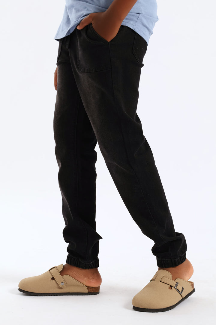 Boys Denim Jogger - Black