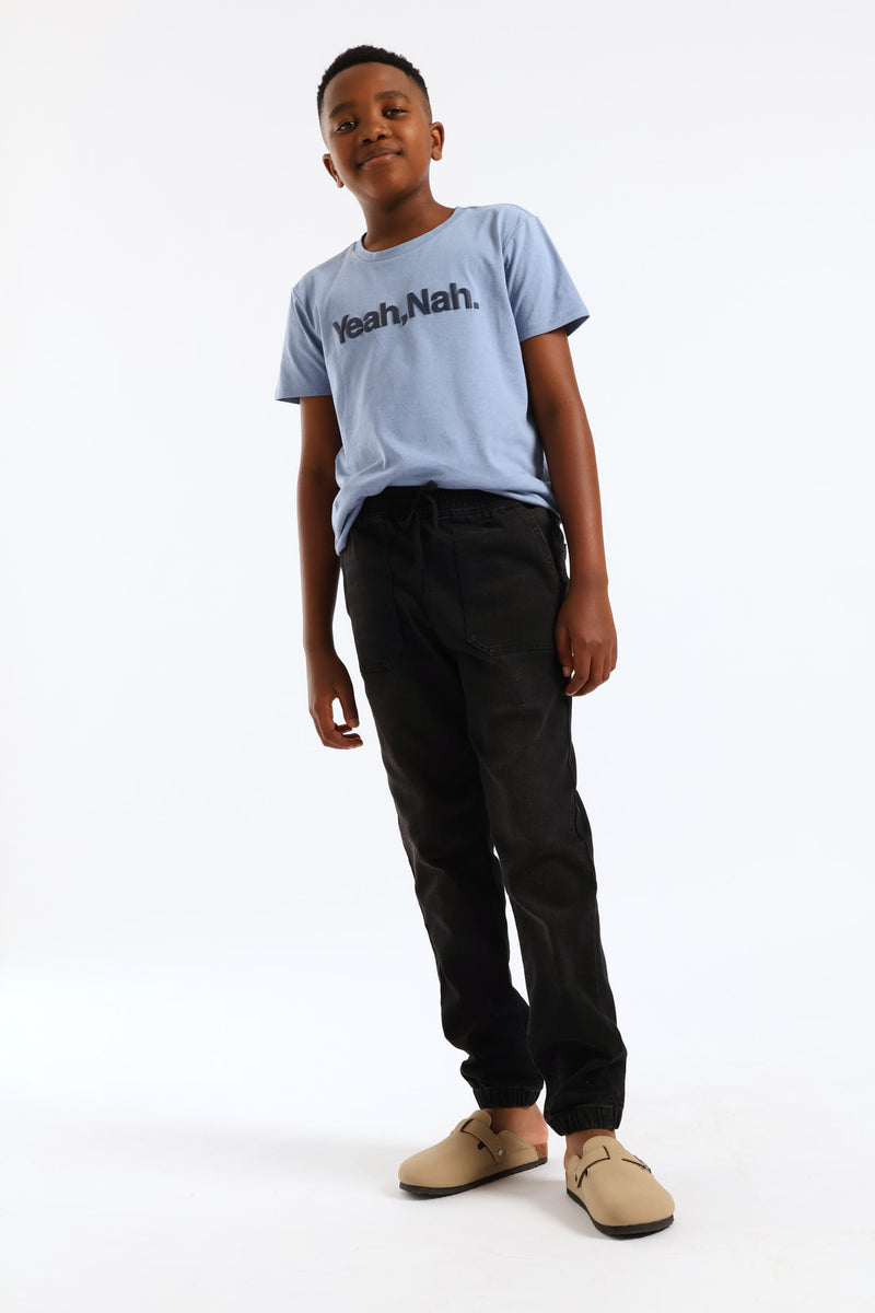 Boys Denim Jogger - Black