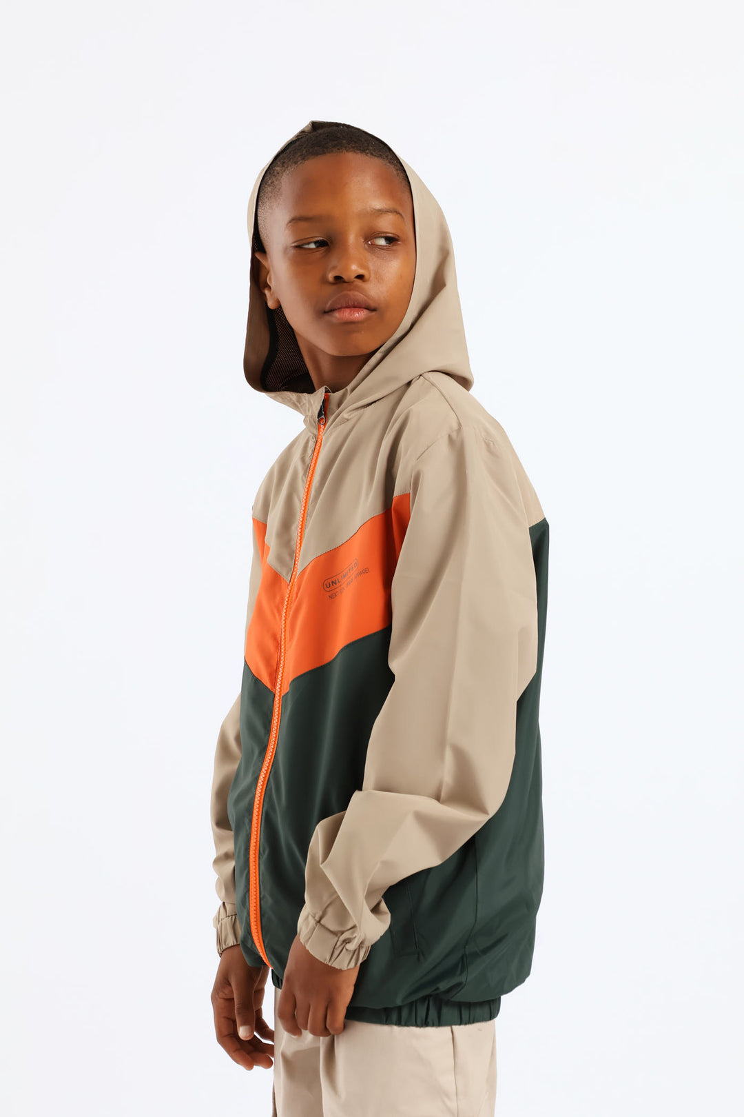 Boys Windbreaker - Green/Coral