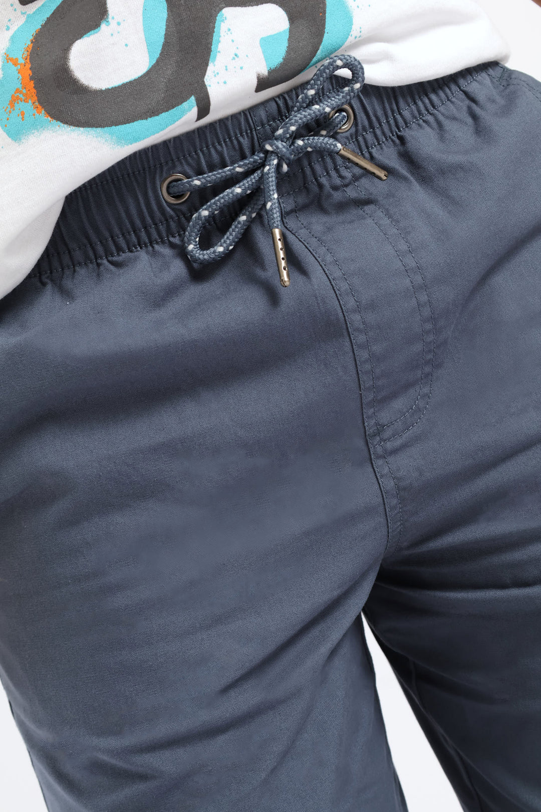 Boys Twill Pull On Short - Grey