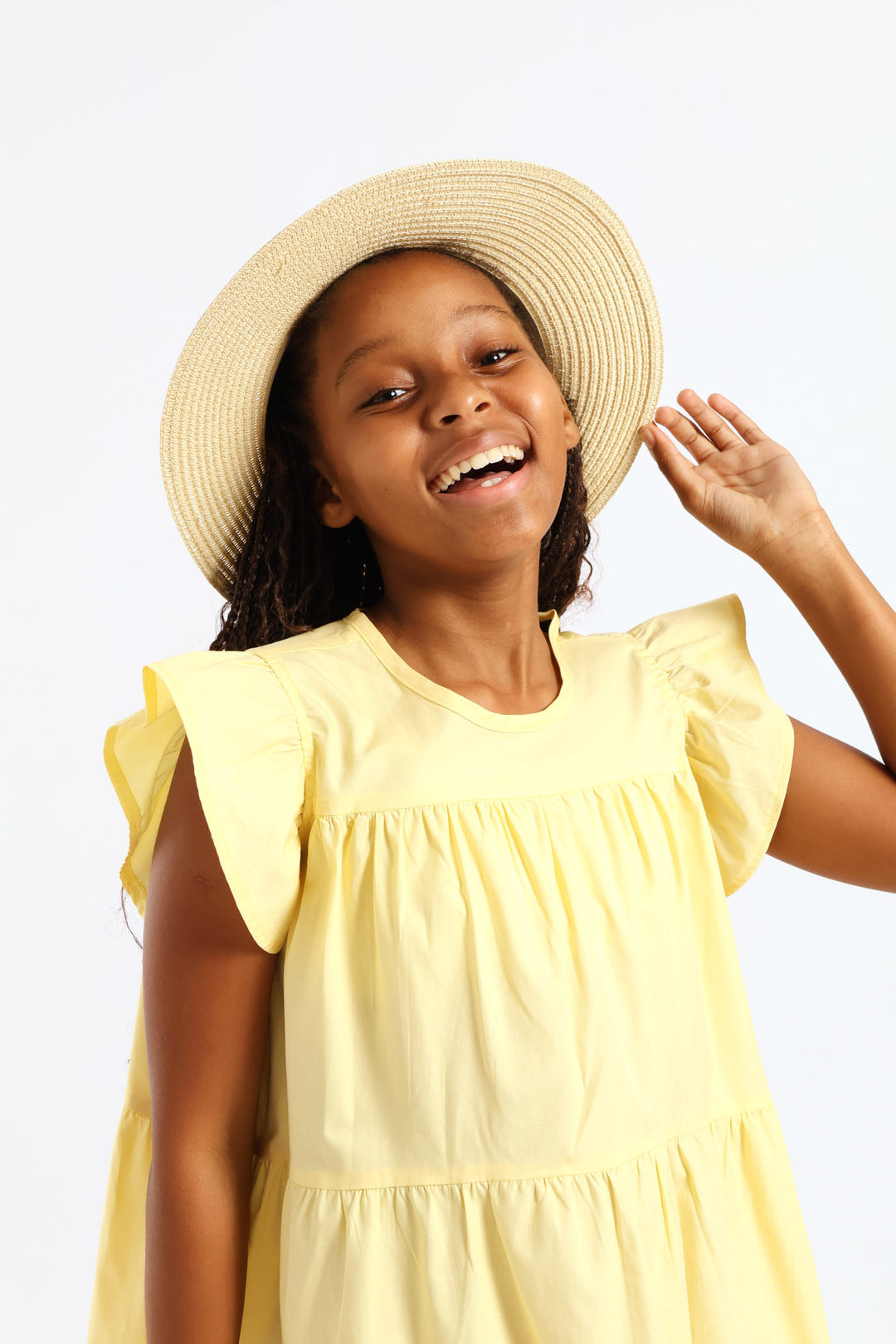 Girls Lighter Shade Straw Hat - Nude