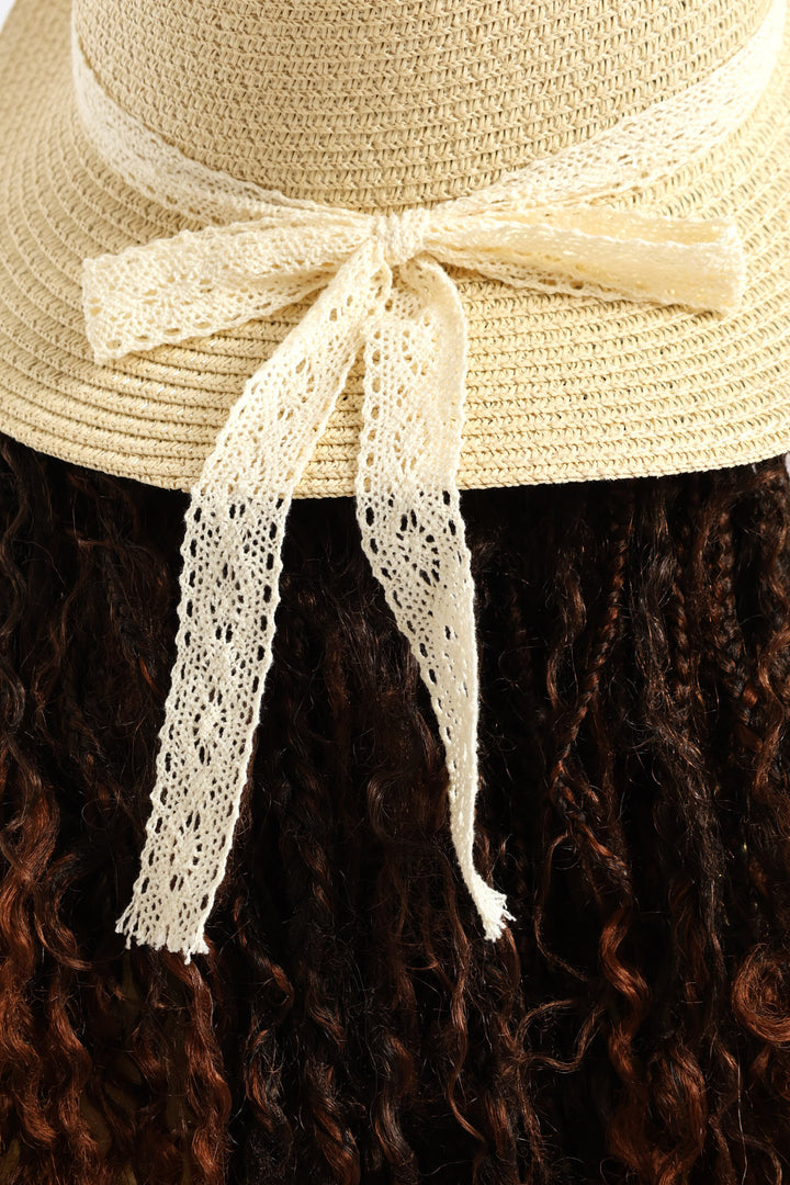 Girls Lighter Shade Straw Hat - Nude