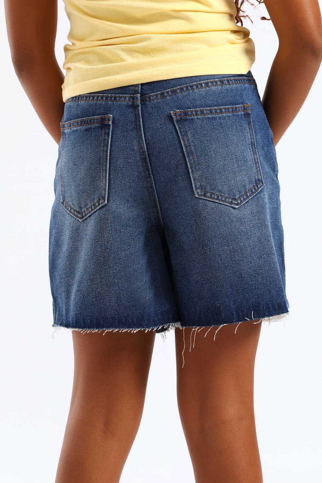 Girls Ripped Bermuda Shorts - Dark Blue