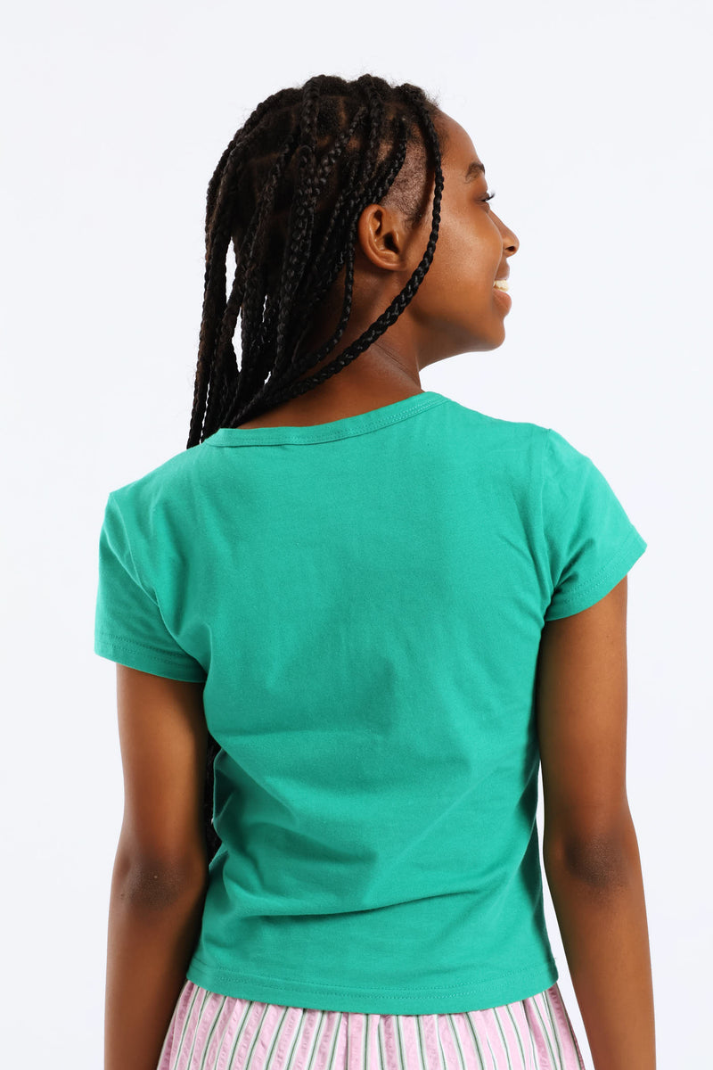 Girls Motorclub Fitted Tee - Green