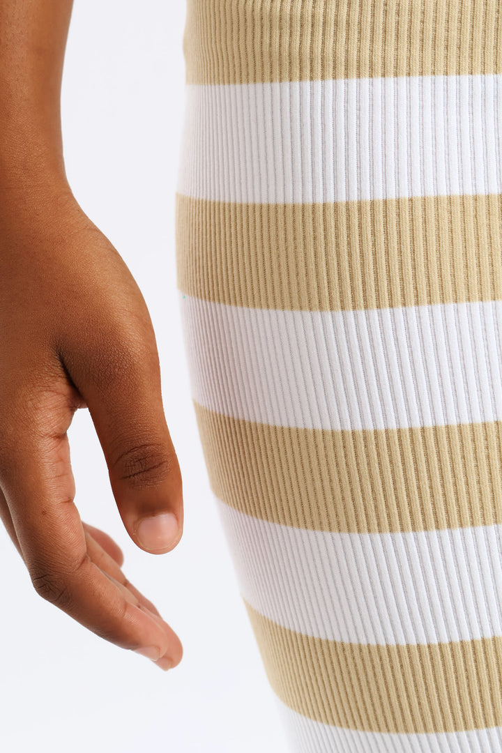 Girls Seamless Midi Skirt - Stone