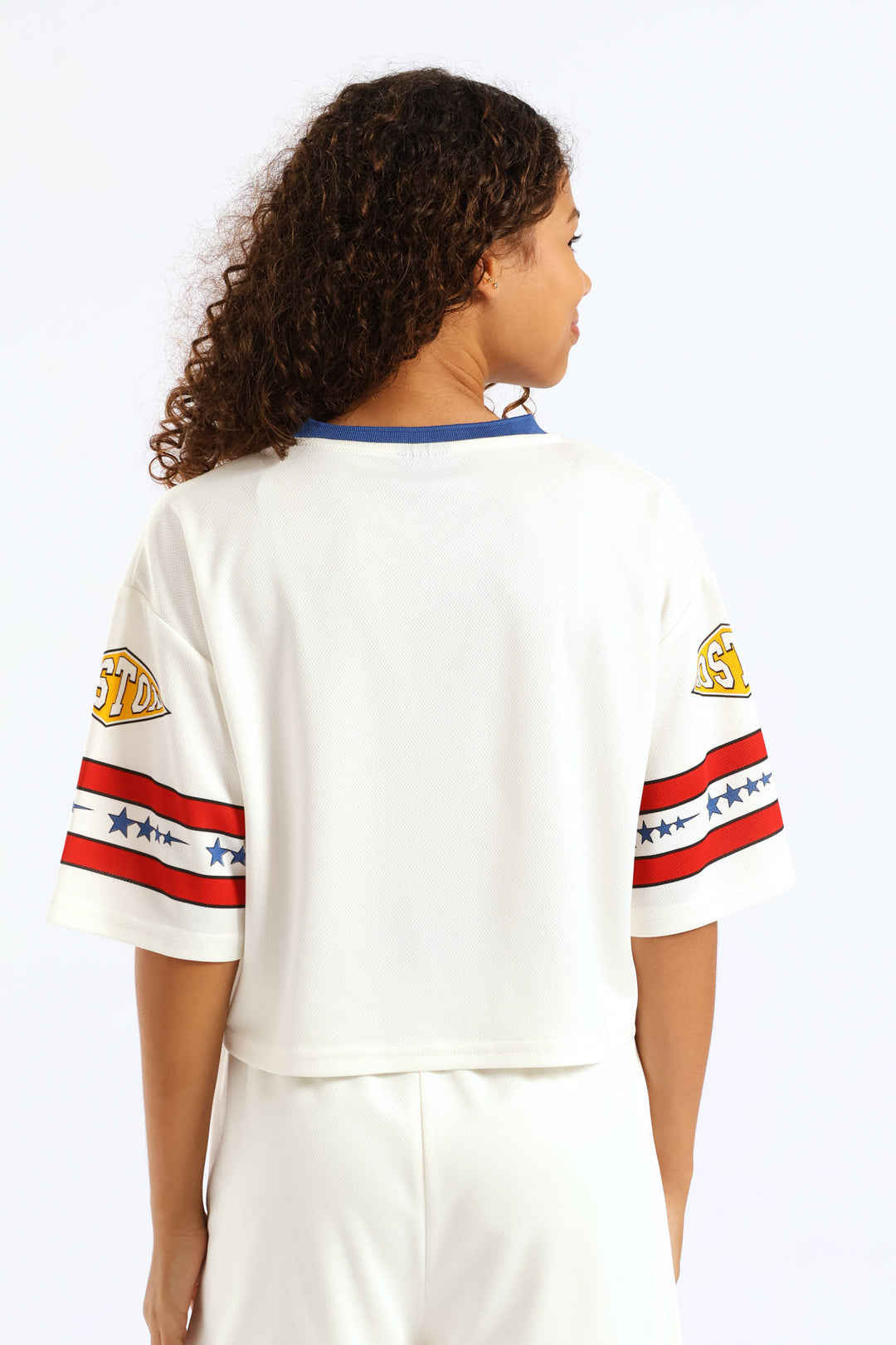 Girls Boston Badge Sports Jersey - Cream