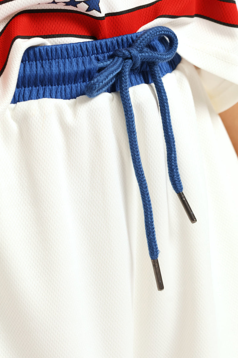 Girls Contrast Waistband Boston Pull On Short - Cream