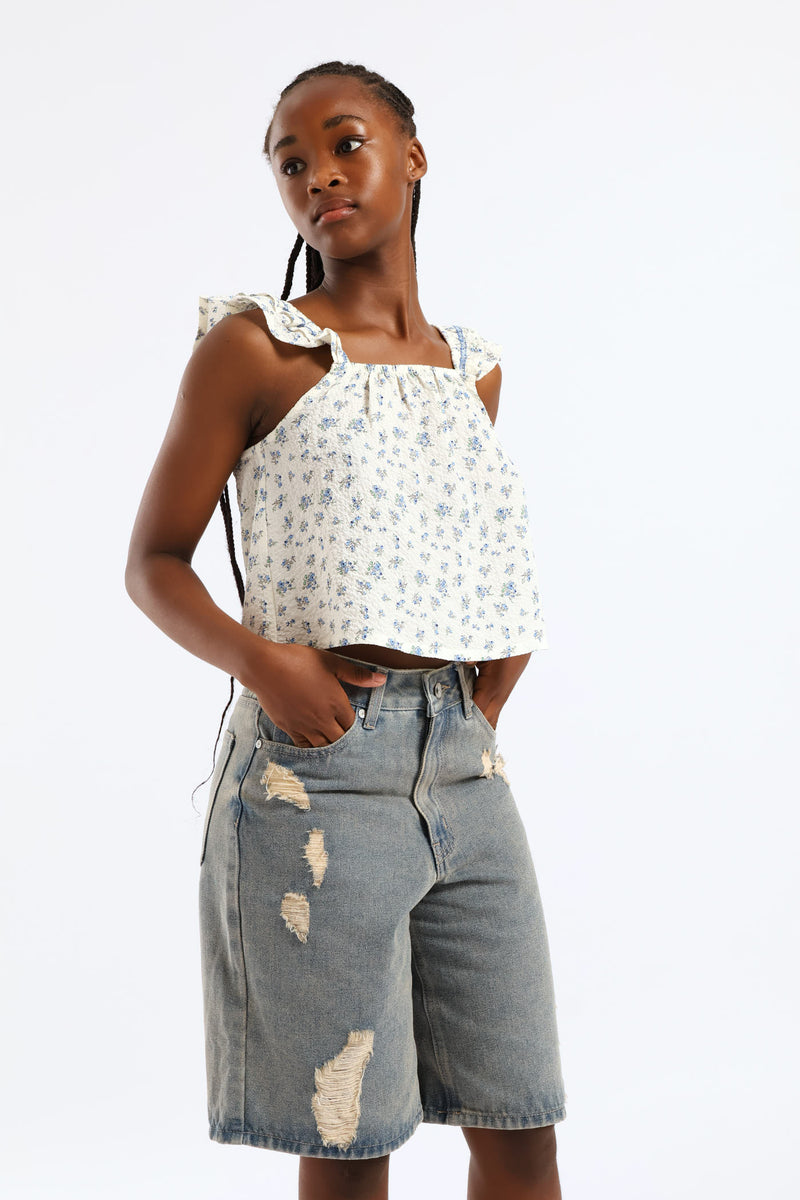 Girls Tea Stain Abrasion Bermuda Short - Tea Stain