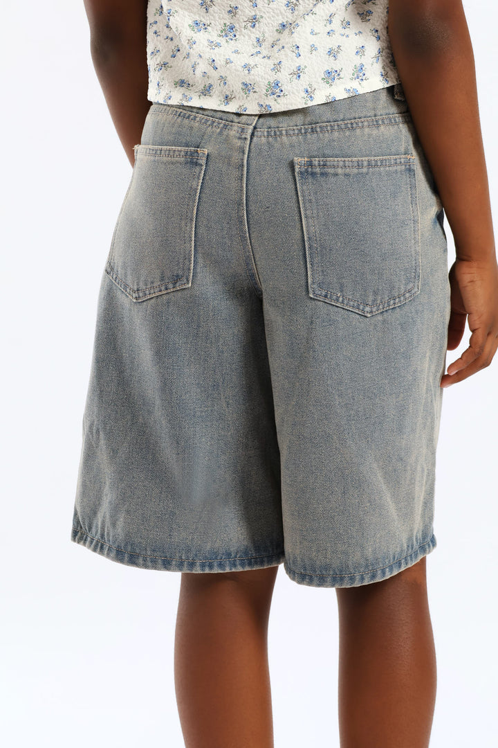 Girls Tea Stain Abrasion Bermuda Short - Tea Stain