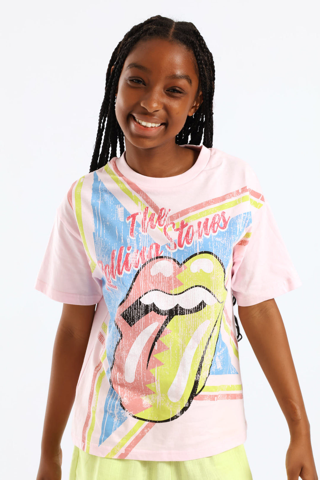 Girls Rolling Stones Tee - Pink