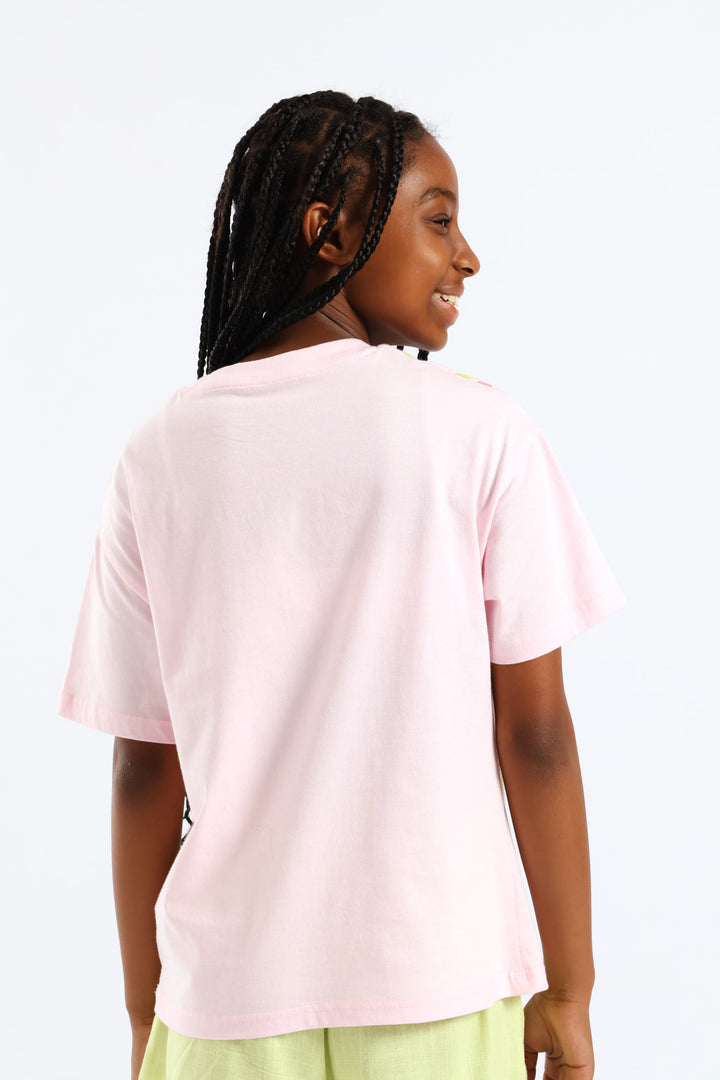 Girls Rolling Stones Tee - Pink