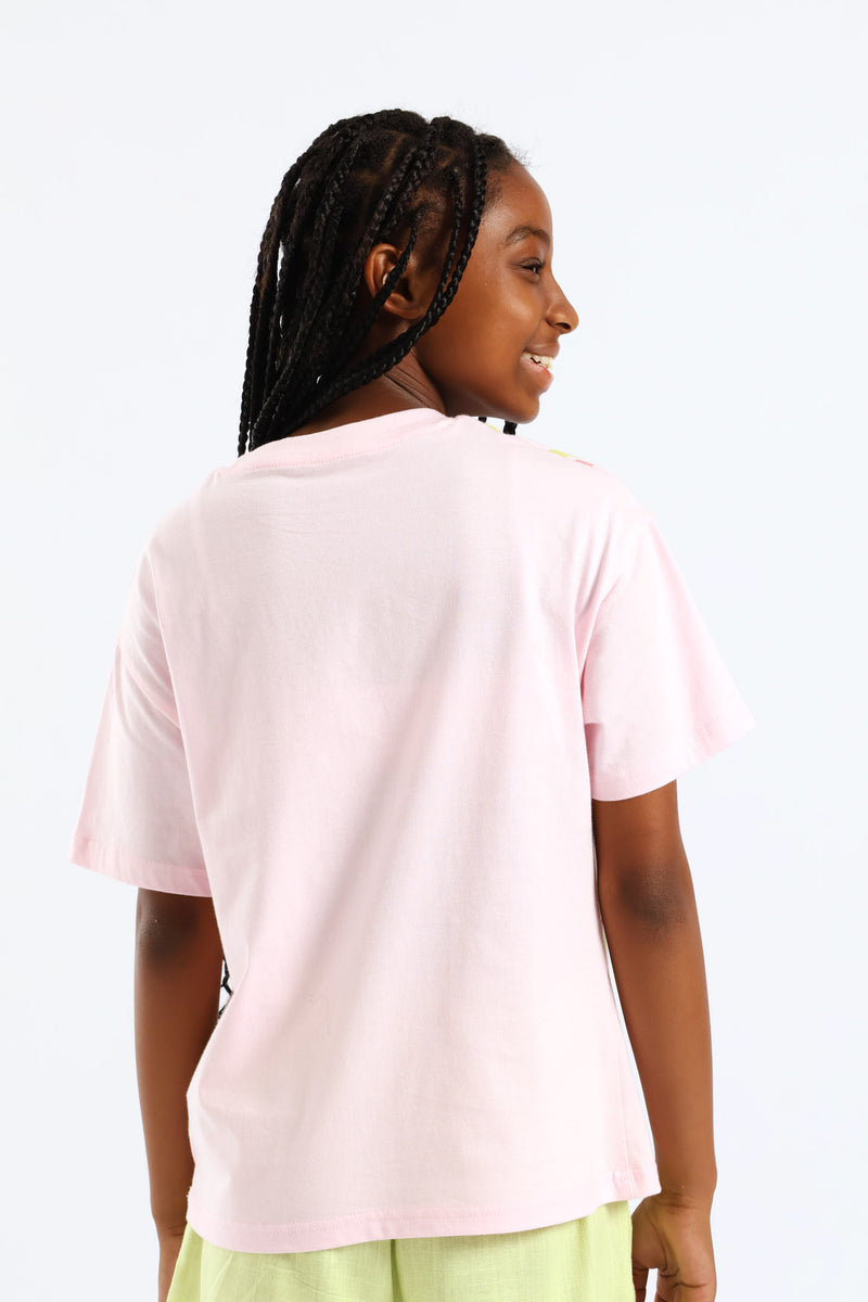 Girls Rolling Stones Tee - Pink