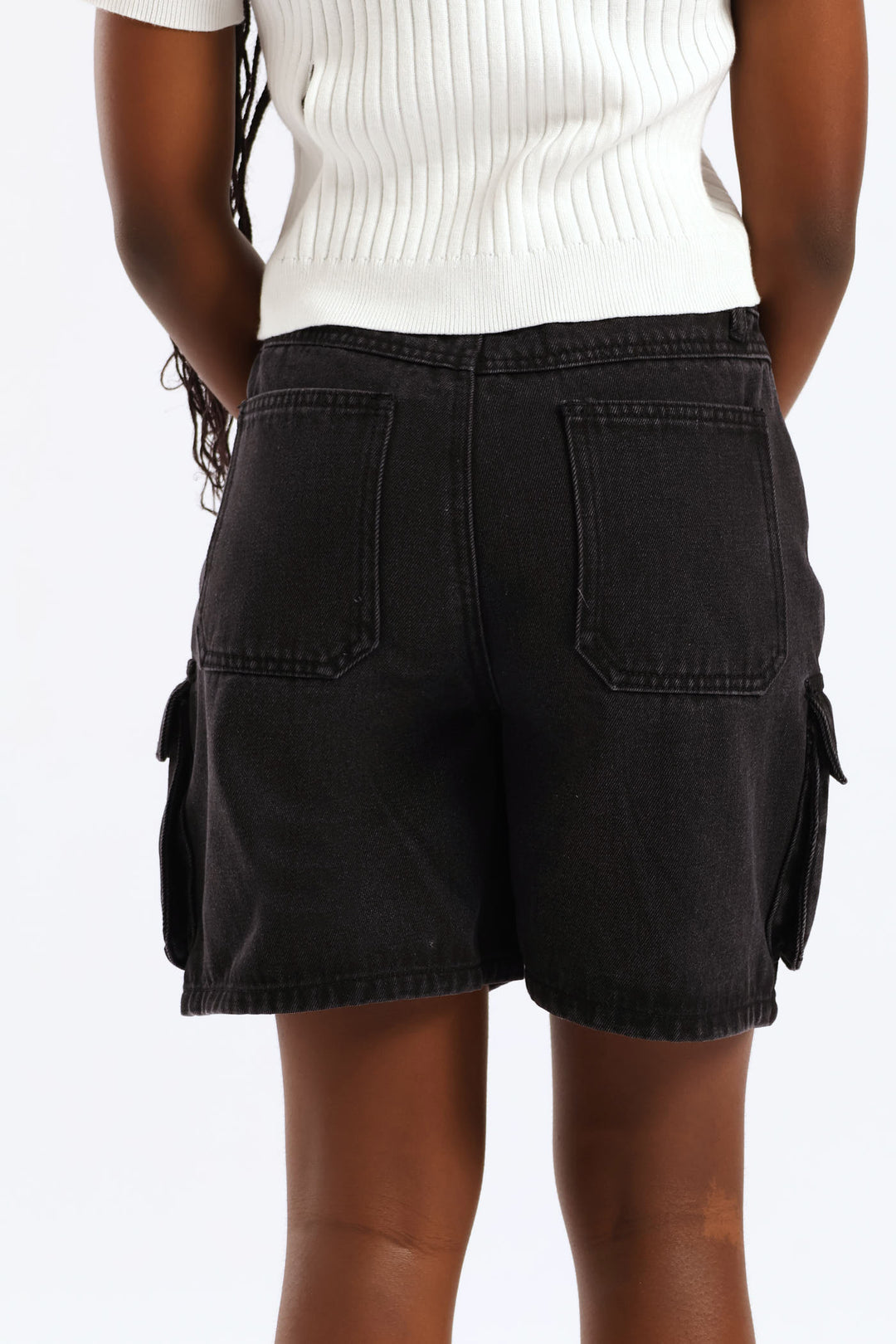 Girls Utility Cargo Shorts - Black