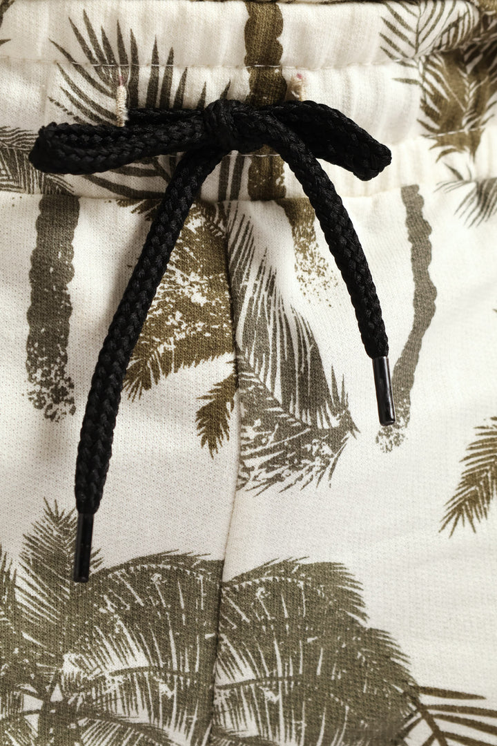 Boys Palm Print Fleece Short - Multi