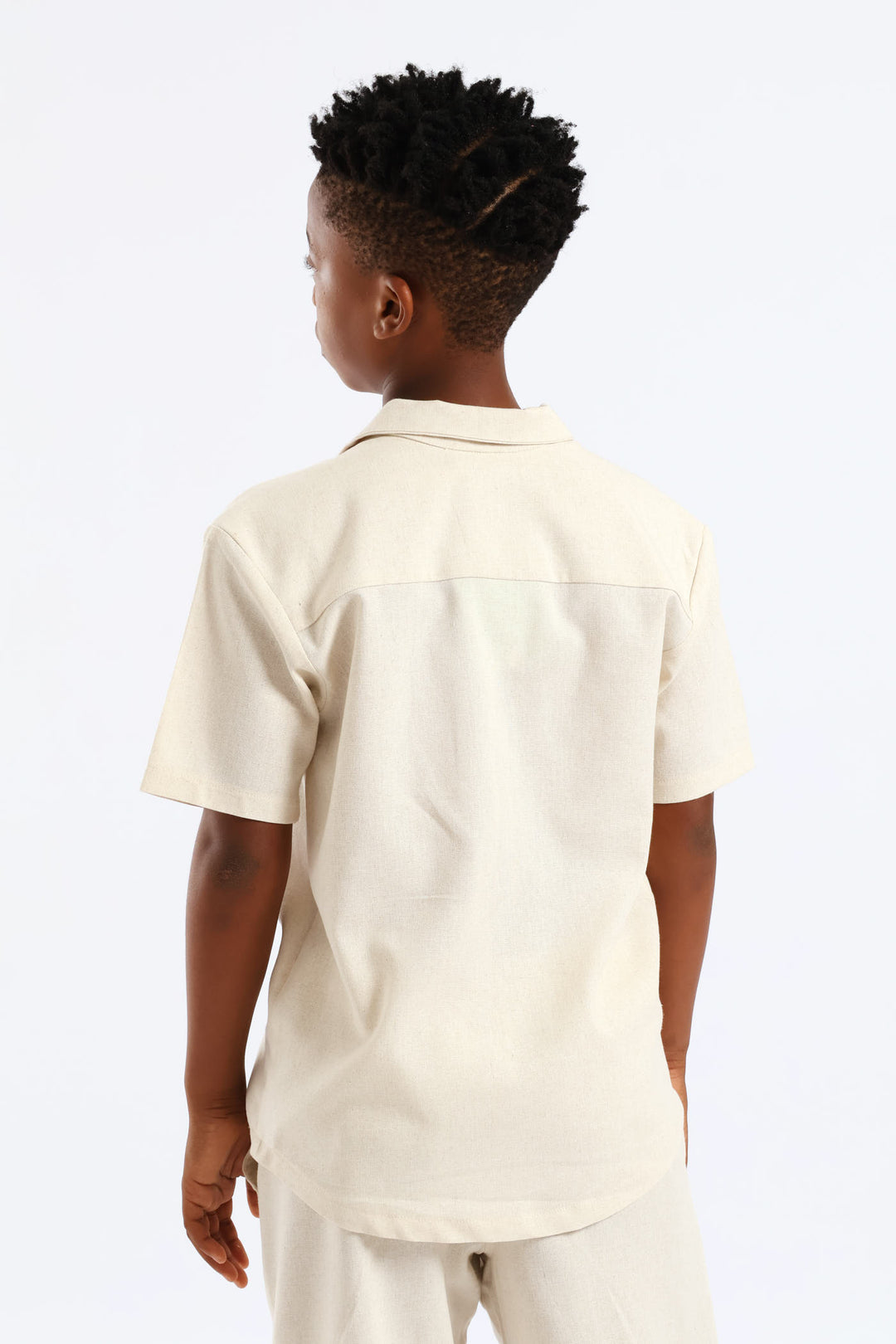 Boys Linen Blend Shirt - Natural