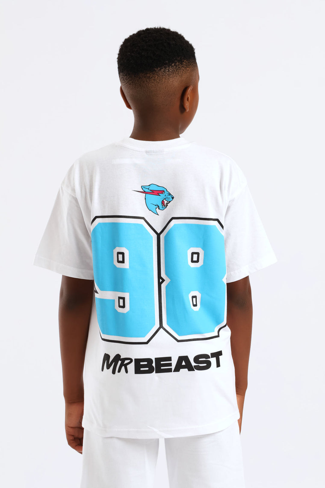 Boys Mr Beast Oversized Tweet T-Shirt - White