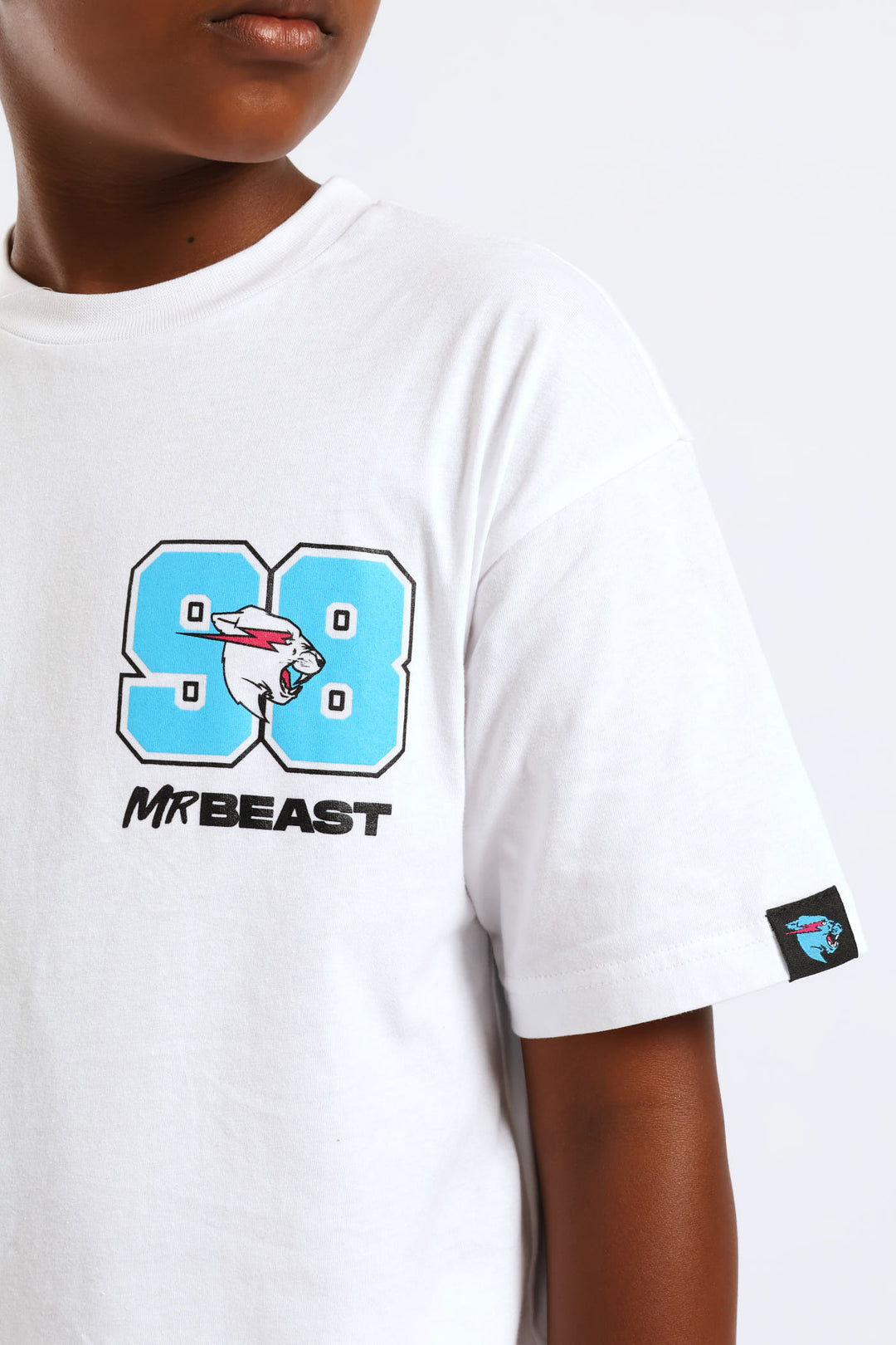Boys Mr Beast Oversized Tweet T-Shirt - White