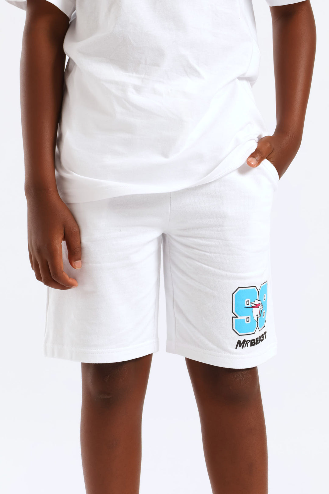 Boys Mr Beast Games Short - White
